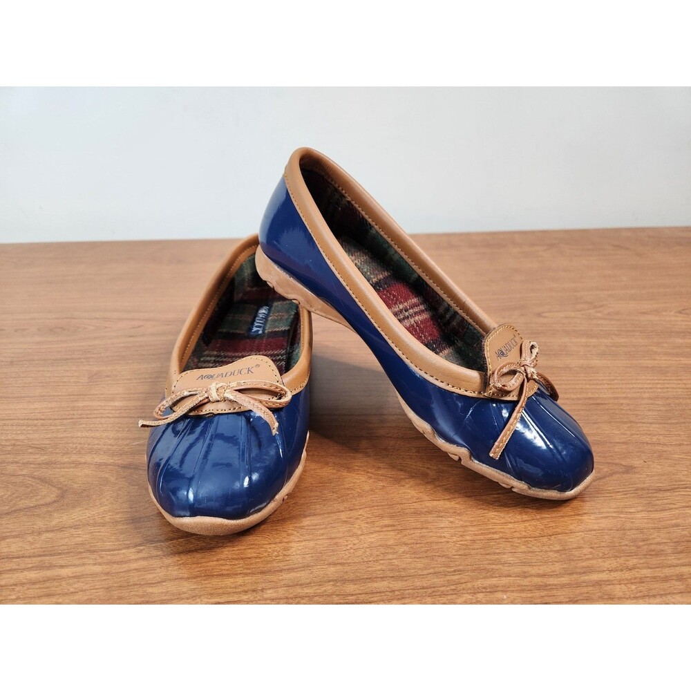 Aquaduck Sail Navy & Brown Women's Flats Size 6.5M